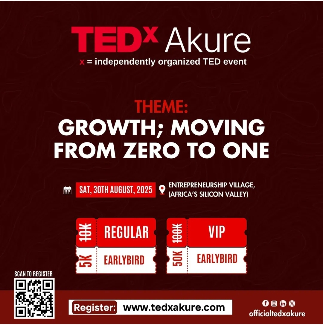 TEDx Akure - Growth; Moving from Zero to One